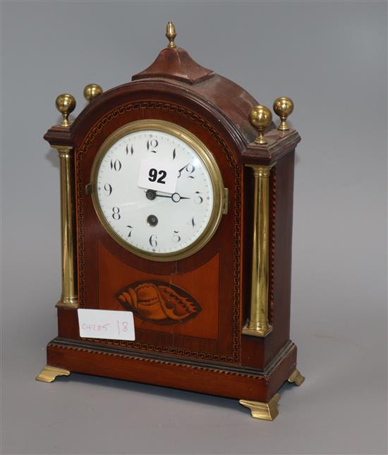 An Edwardian arched mantel clock height 30cm